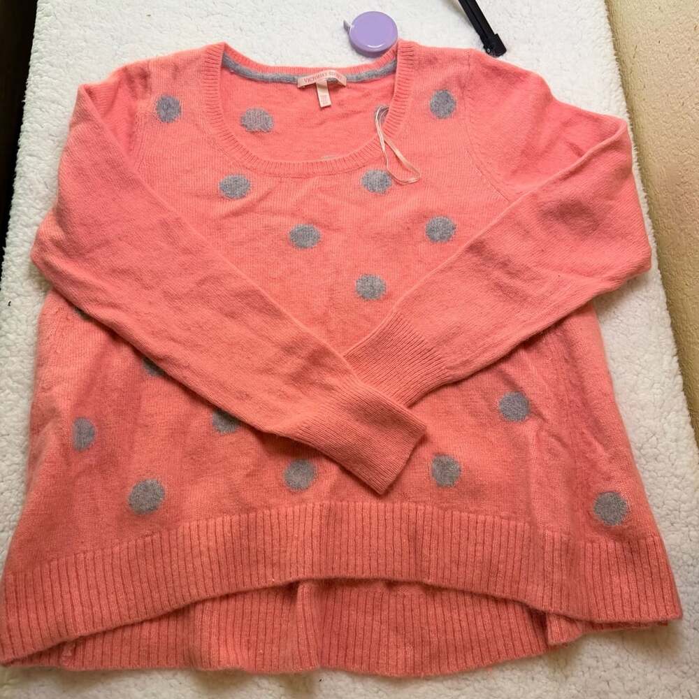 Victoria's Secret Sweater Size S Pink Polka Dot